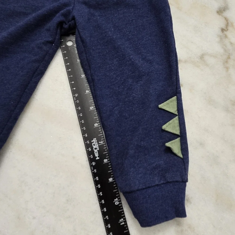 Carter's‎ Boys 2T Jogger Set 'Dino Crew' T-Rex Dinosaur Hooded Green Navy Blue